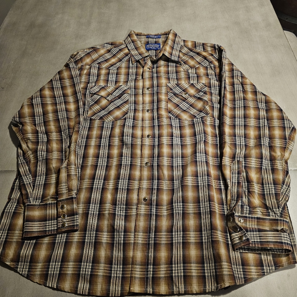 Pendleton frontier western pearl snap shirt xl